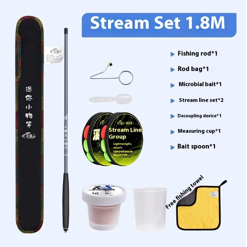 Small Fishing Rod, Ultra Light and Ultra-Fine Short Section Hand-Held Fishing Rod, Beginner Fishing Rod Set, Stream Rod