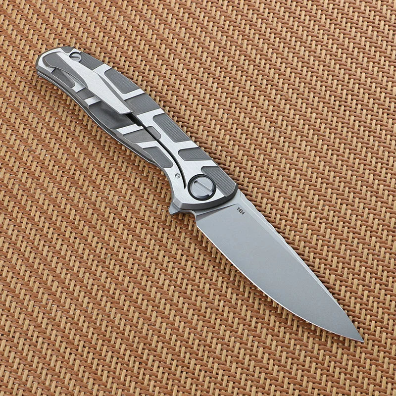 Green Thorn F95T CD Folding Knife VG10 Blade Material Titanium Alloy Handle Outdoor Camping Fishing Portable Practical EDC Tool