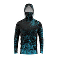MALFC Hood Fishing Shirt Fishing Apparel Men Long Sleeve Fishing T Shirt UV Protection