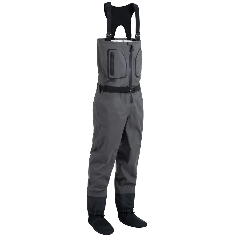 Fly Fishing Wading Pant for Men 3-Layer Breathable With Neoprene Socks Light Weight 100% Waterproof