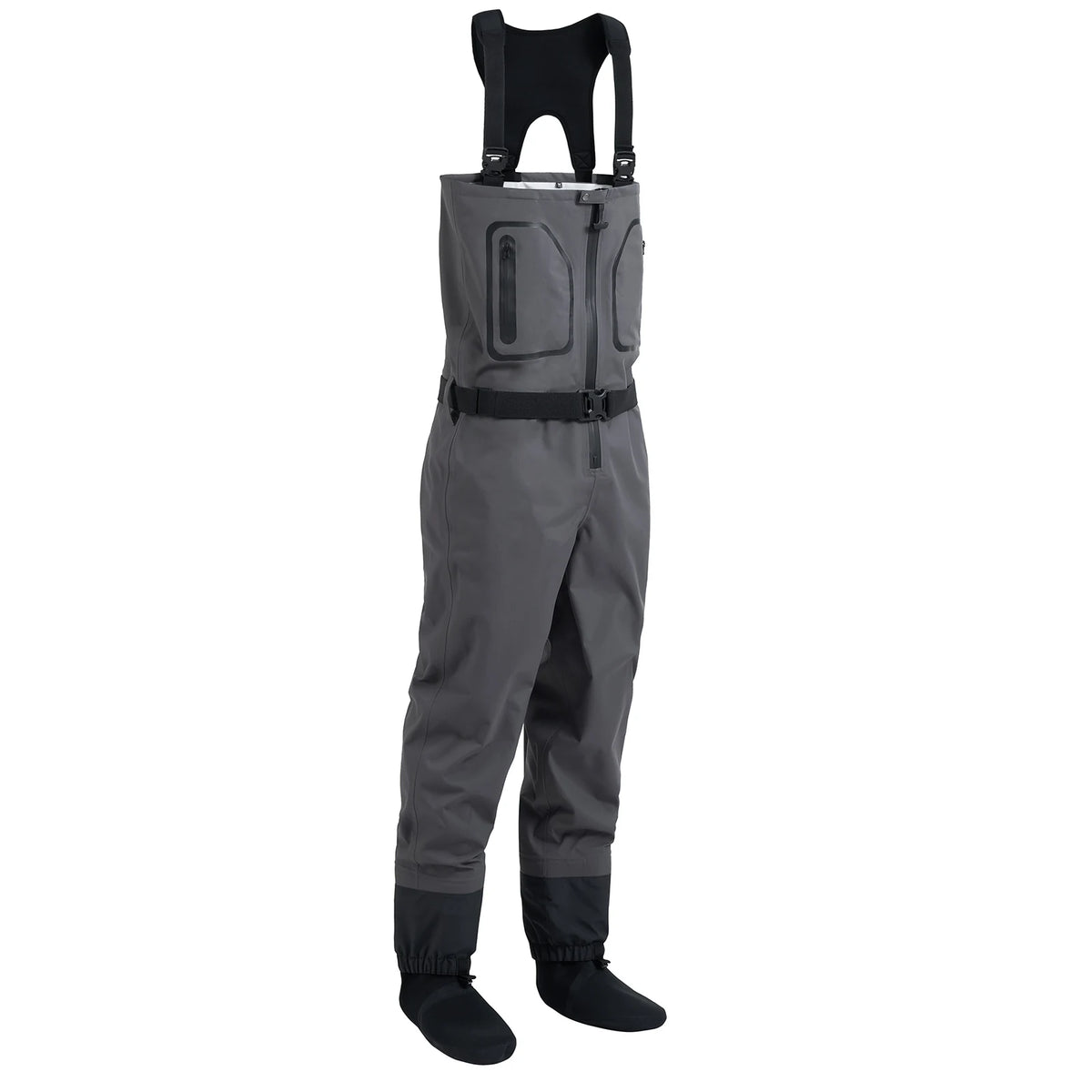 Fly Fishing Wading Pant for Men 3-Layer Breathable With Neoprene Socks Light Weight 100% Waterproof