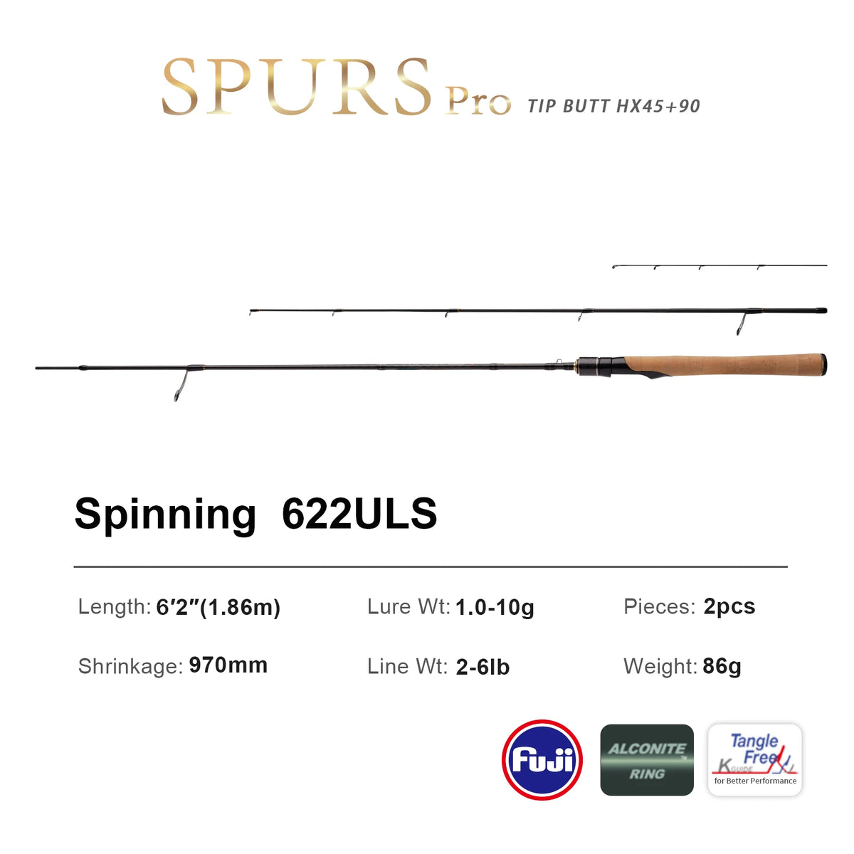 SPURS Pro Light Game Fishing Rod 1.86 2.15m UL/L Fast Action FUJI Guide Spinning Casting Carbon Rod For Trout Rochfish Bass