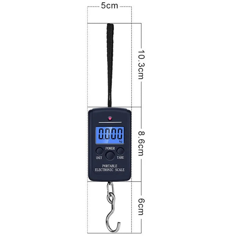 40kg X 10g Mini Digital Scale for Fishing Luggage Travel Weighting Steelyard Hanging Electronic Hook Scale, Kitchen Weight Tool