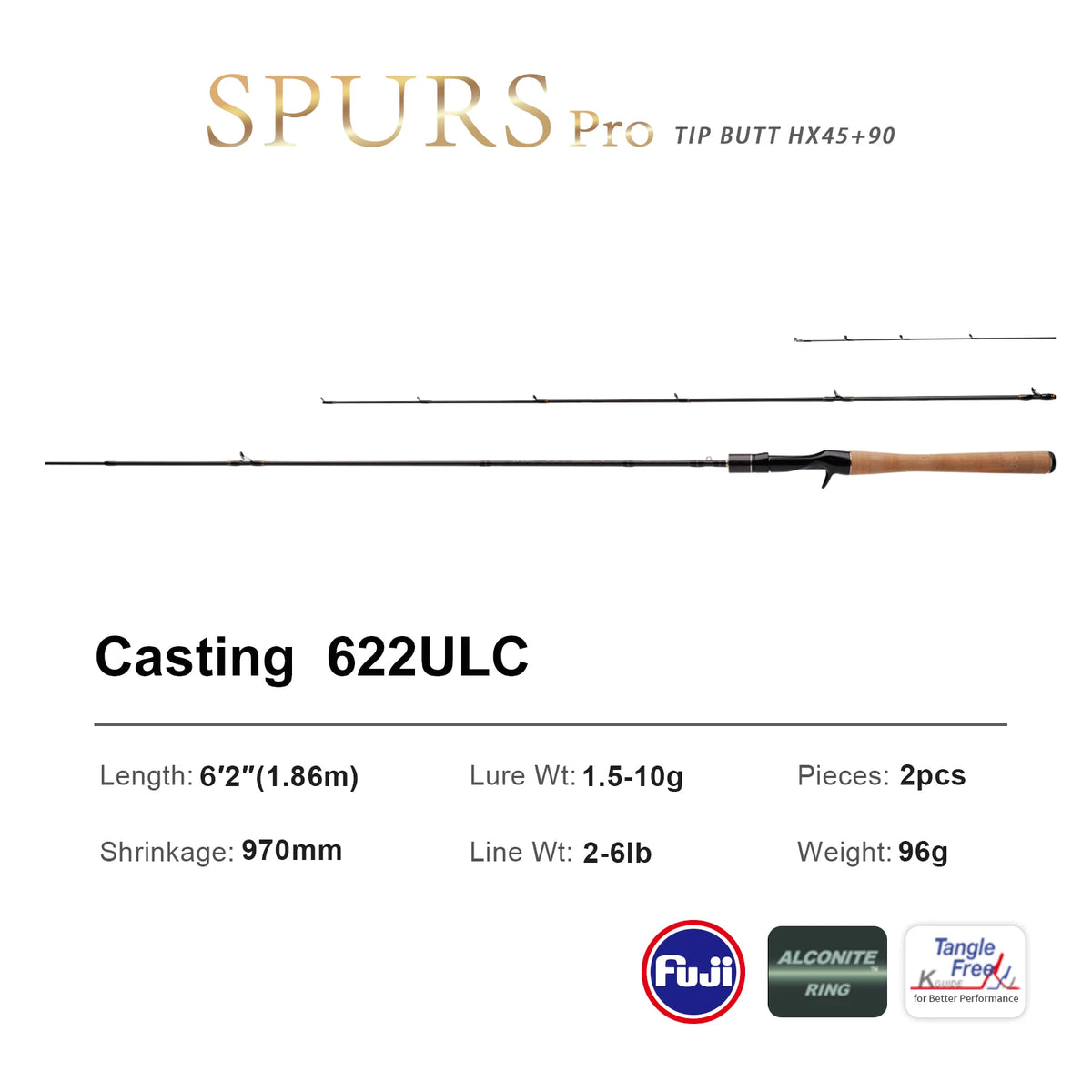 SPURS Pro Light Game Fishing Rod 1.86 2.15m UL/L Fast Action FUJI Guide Spinning Casting Carbon Rod For Trout Rochfish Bass