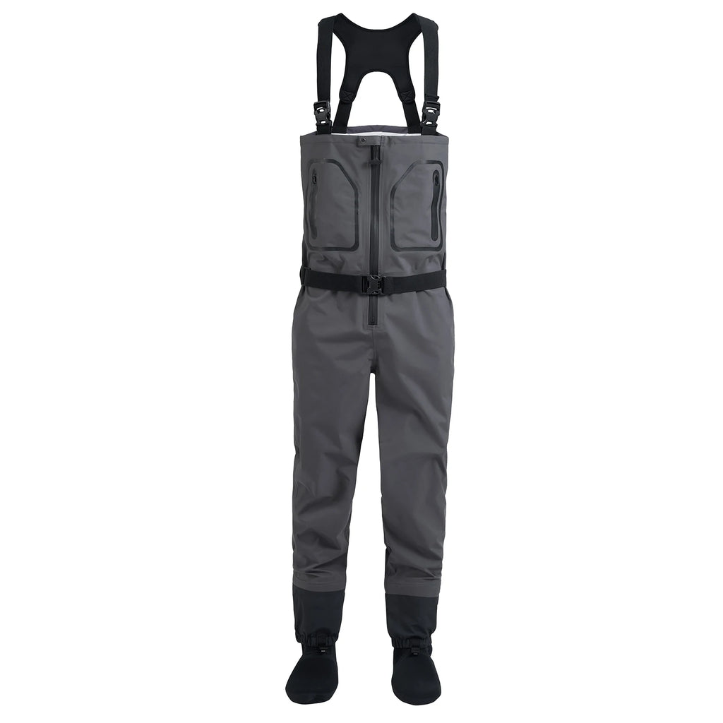 Fly Fishing Wading Pant for Men 3-Layer Breathable With Neoprene Socks Light Weight 100% Waterproof