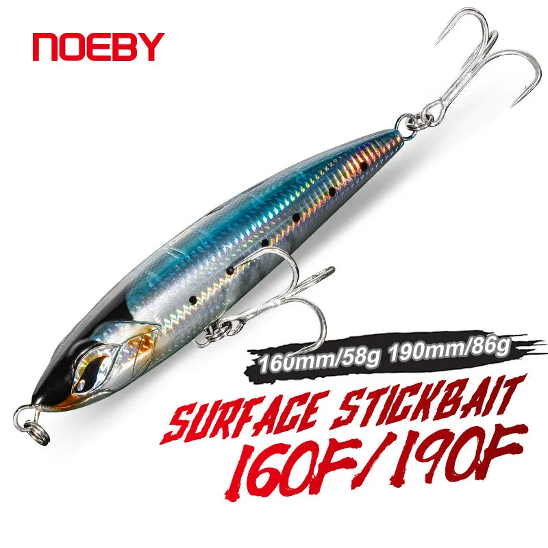 NOEBY Stickbait Pencil Fishing Lure 160mm 58g 190mm 86g Floating Topwater Wobbler Big Game Hard Bait GT Tuna Sea Fishing Lures