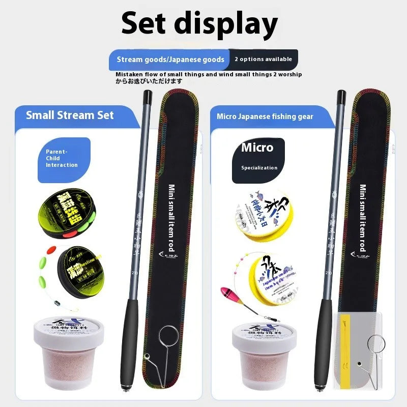 Small Fishing Rod, Ultra Light and Ultra-Fine Short Section Hand-Held Fishing Rod, Beginner Fishing Rod Set, Stream Rod
