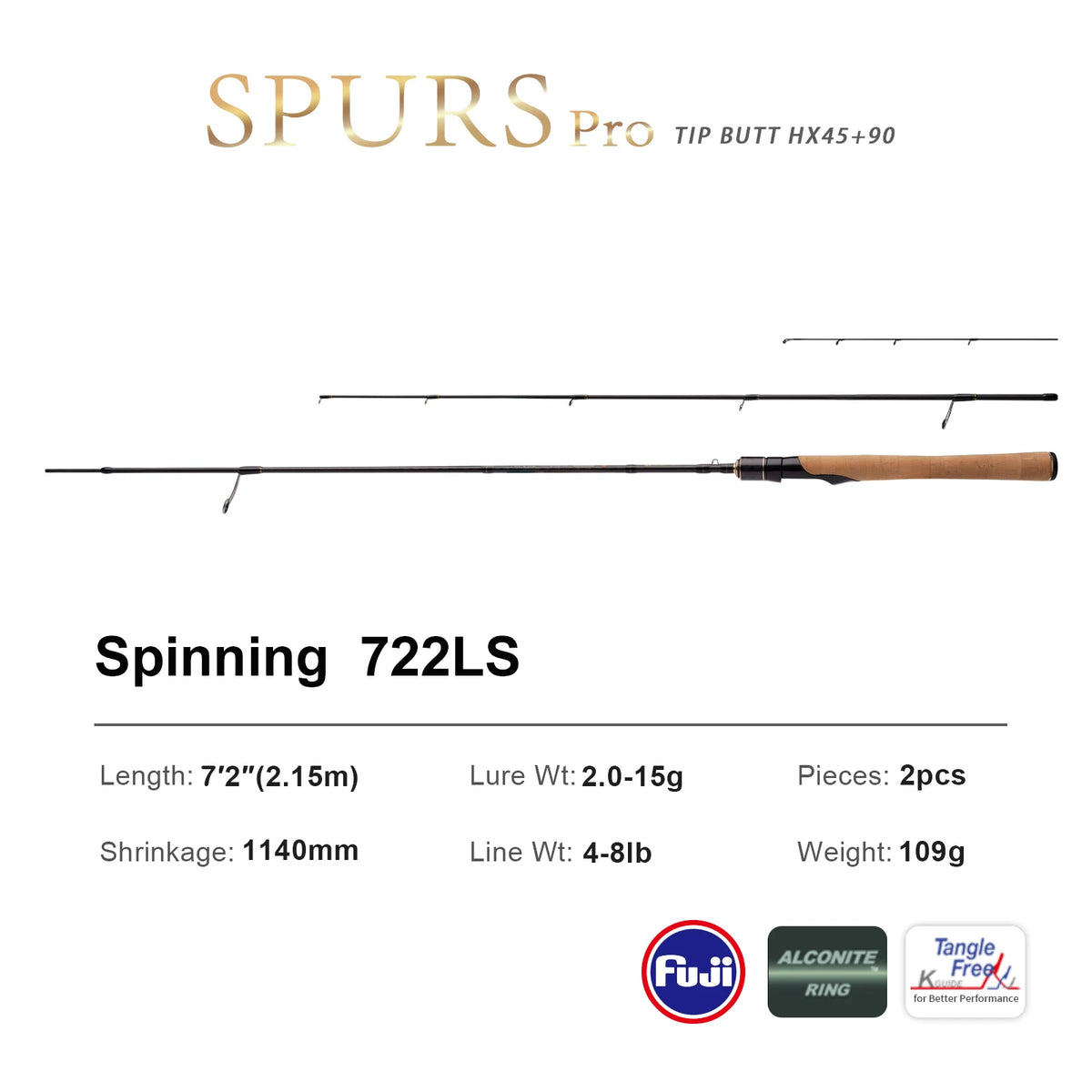 SPURS Pro Light Game Fishing Rod 1.86 2.15m UL/L Fast Action FUJI Guide Spinning Casting Carbon Rod For Trout Rochfish Bass