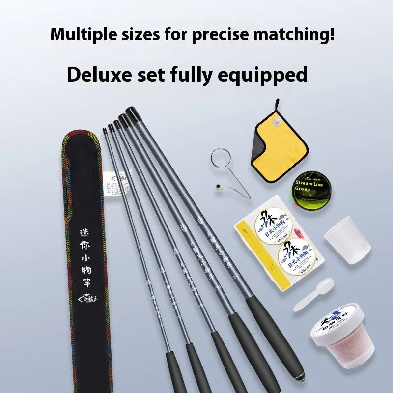 Small Fishing Rod, Ultra Light and Ultra-Fine Short Section Hand-Held Fishing Rod, Beginner Fishing Rod Set, Stream Rod