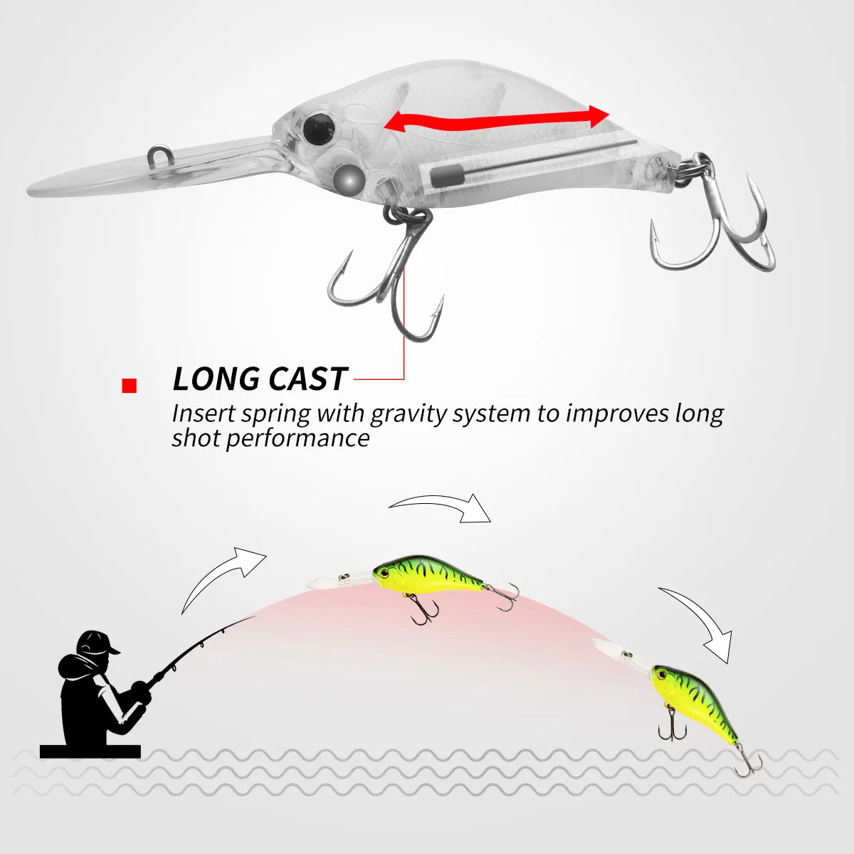 Fishing lure Deep Dive Floating Crank lure for long casting for bass pike Predator lure