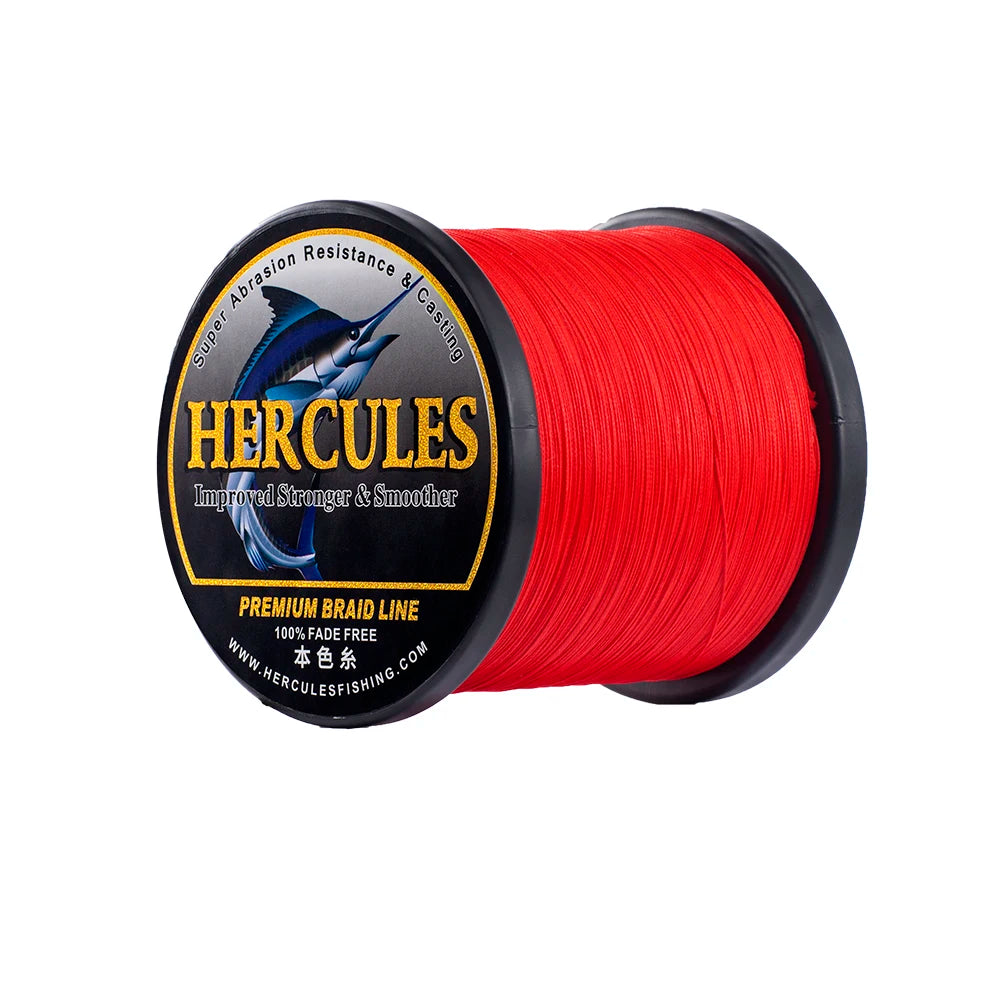 Braided Wire Fishing Line 4 Strands 500M 1000M  Red Color Never Come Off  PE100LBS 0.06mm 0.08mm 0.1mm 0.55mm Saltwater Hercules