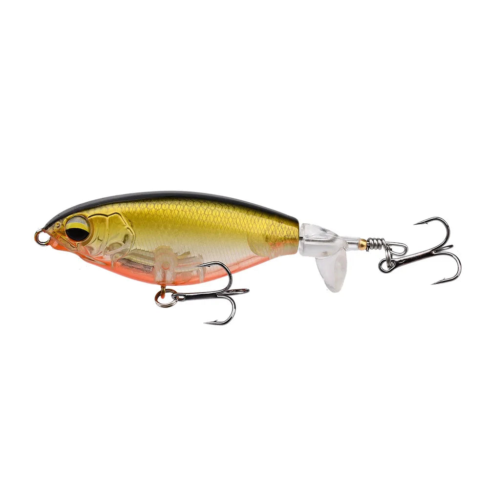1Pcs Topwater Top Water Fishing Lure 6g/10g Trolling Catfish Artificial Hard Bait with Soft Rotating Tail Fishing Tackle
