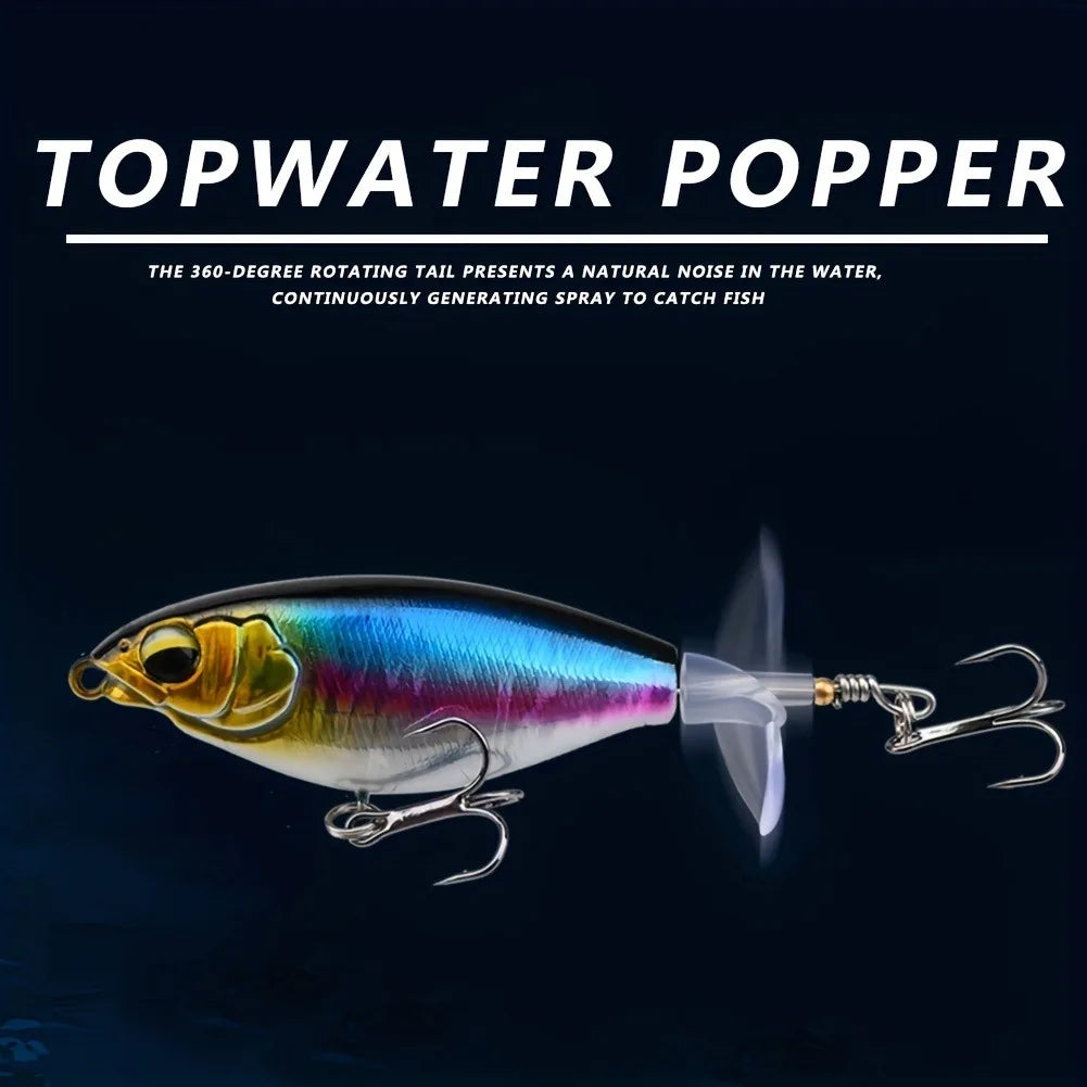 1Pcs Topwater Top Water Fishing Lure 6g/10g Trolling Catfish Artificial Hard Bait with Soft Rotating Tail Fishing Tackle