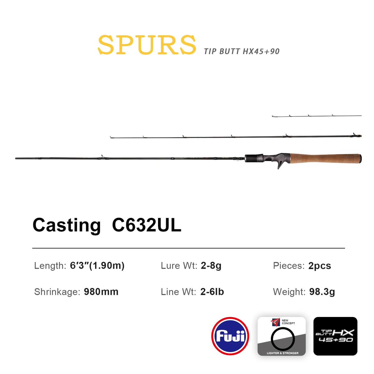 SPURS Pro Light Game Fishing Rod 1.86 2.15m UL/L Fast Action FUJI Guide Spinning Casting Carbon Rod For Trout Rochfish Bass